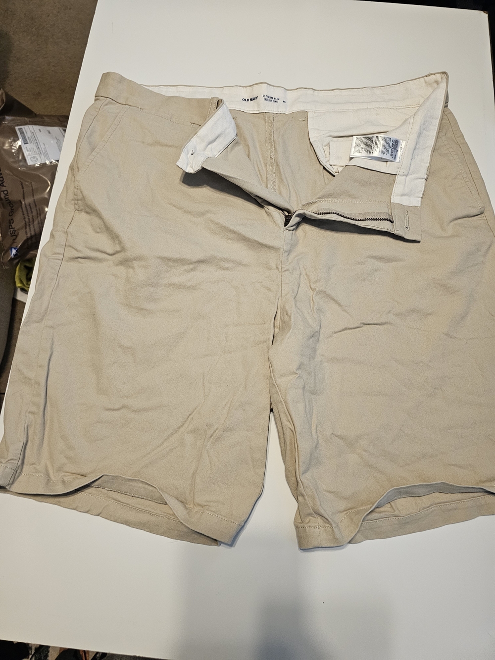 Old Navy Men's Flat Front Shorts - Light Tan
